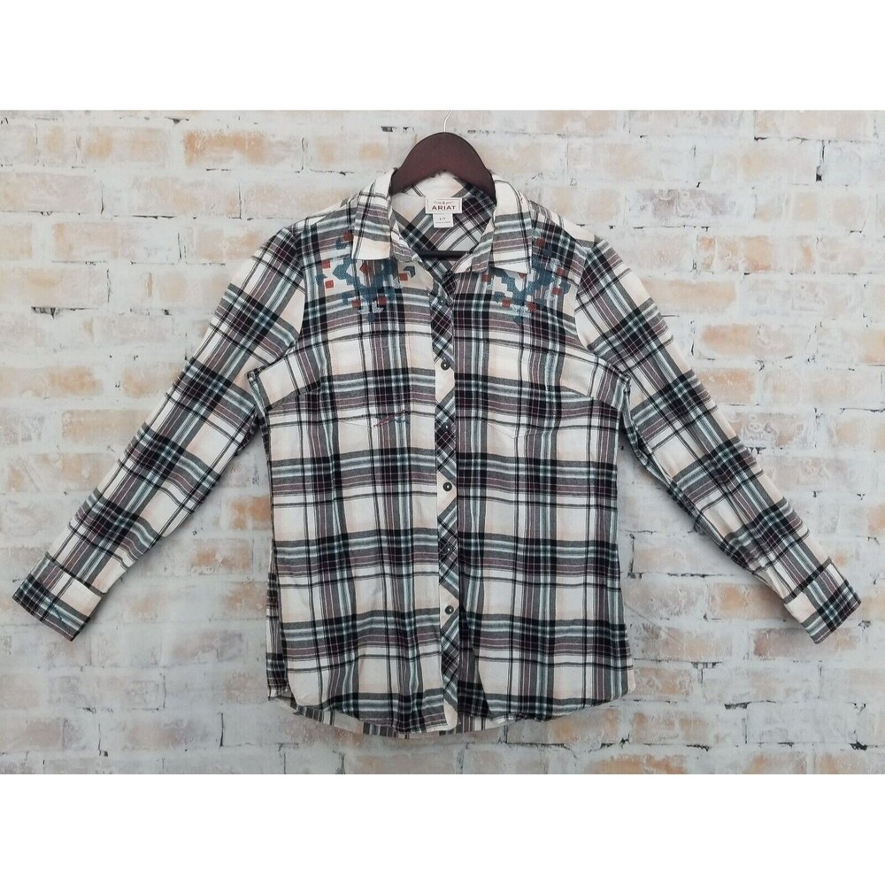Ariat Bonnie Springs Long Sleeve Button Up Shirt Women's Small Plaid Multicolor